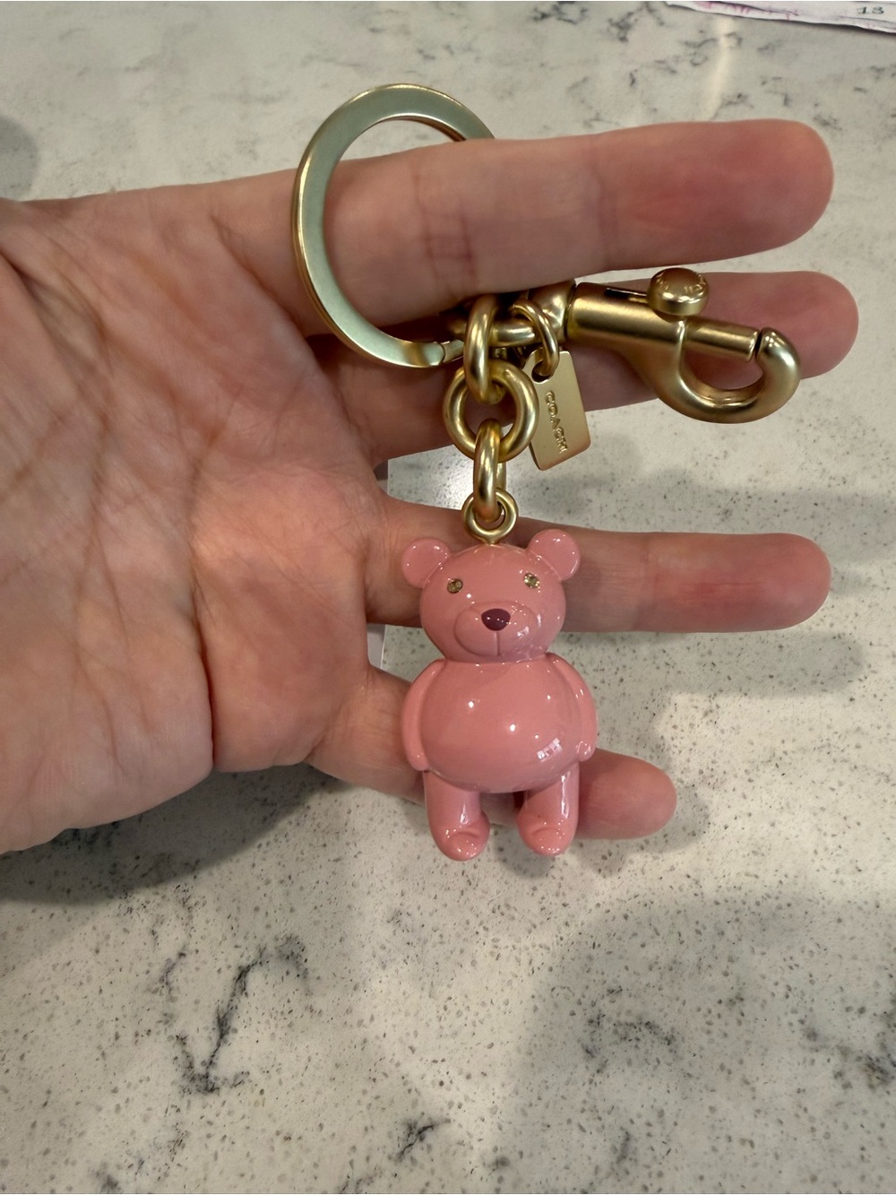 Pink Bear Coach Keychain